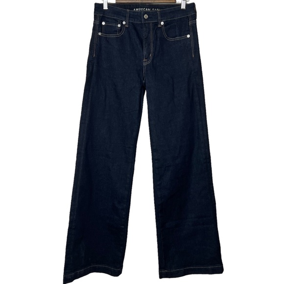 American Eagle Outfitters Denim - American Eagle Wide Leg Super Stretch Dark Wash Jeans Size 8 New Without Tags